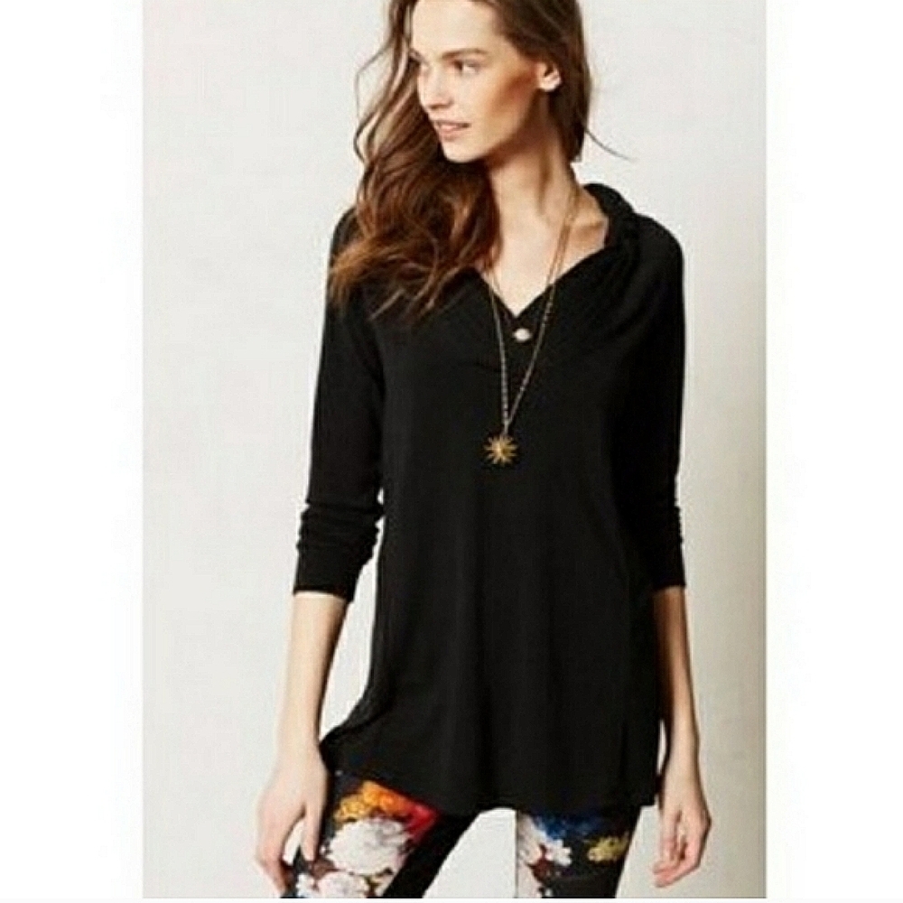One September Anthro Black Twist Sweater
